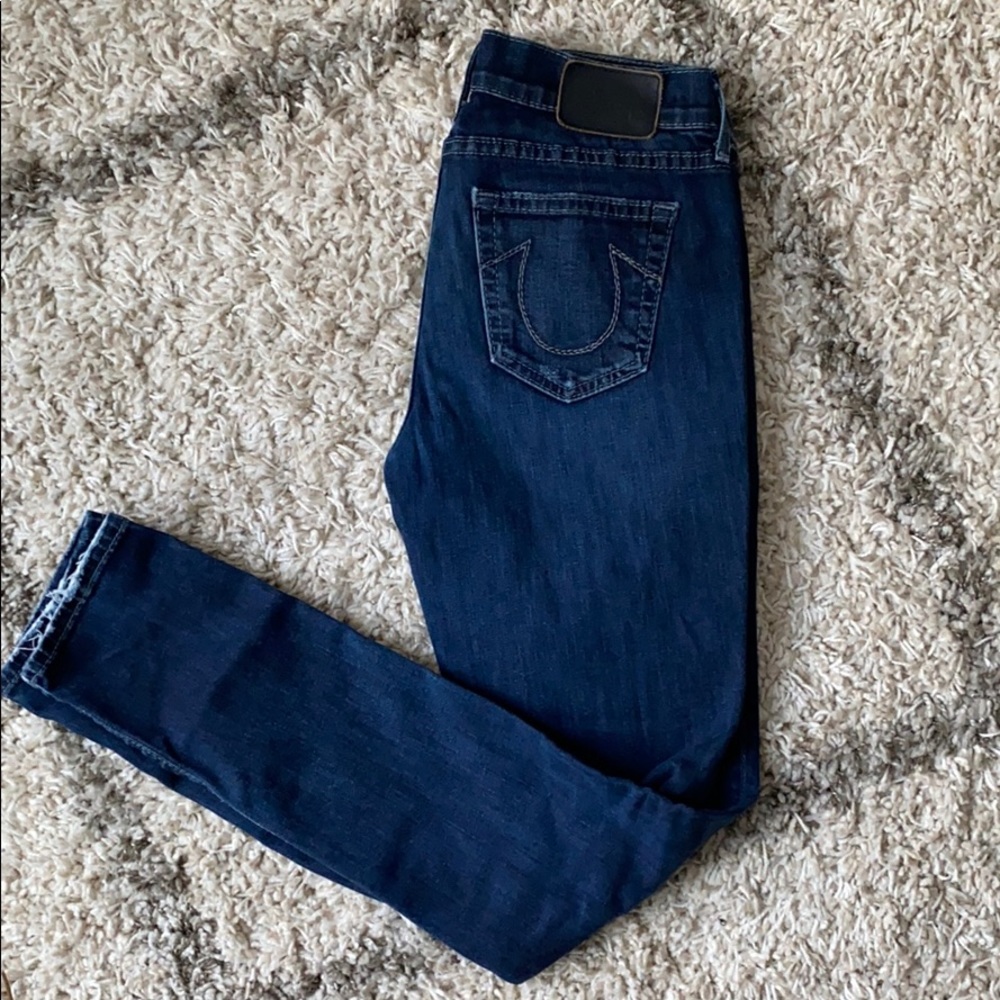True Religion Dark Wash Billie Straight Jeans